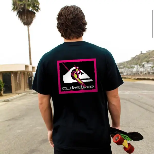 Men's T-Shirt Tee Vintage Surf Graphic Short Sleeve Outdoor Casual Summer Daily Tops Black - Wayrates.com 