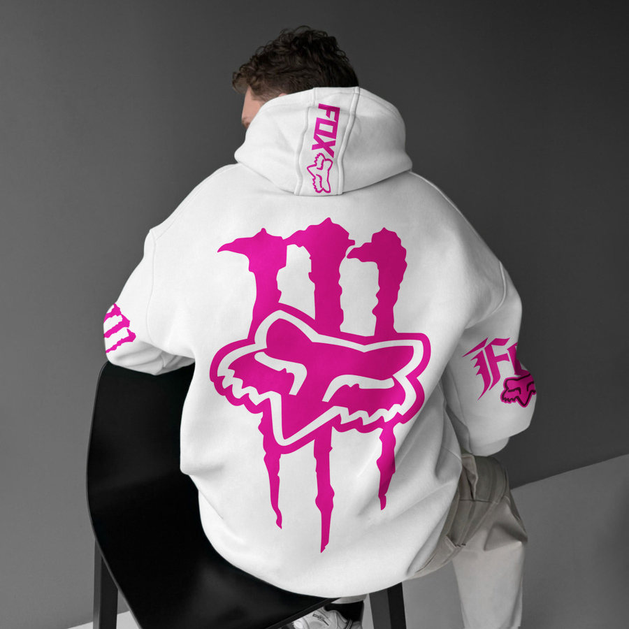 

Oversize Racing Graphic Print Hoodie