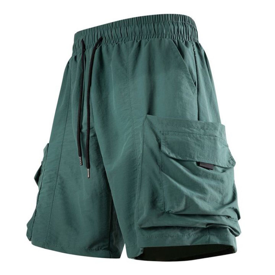 

Men's Vintage Gradient Pocket Casual Elastic Drawstring Cargo Shorts
