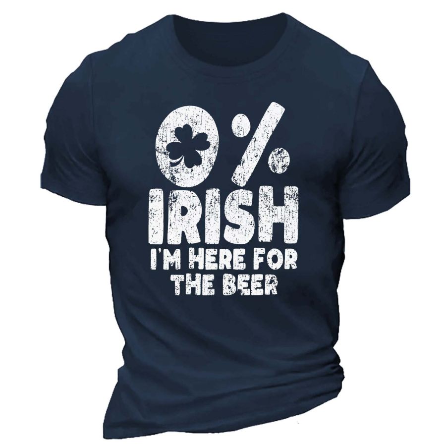 

Men's Irish I'm Here For The Beer Lover Green St. Patrick's Day Daily Casual Short Sleeve Crew Neck T-Shirt