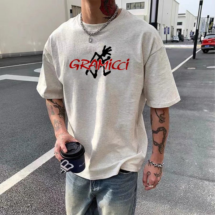

Men's Surf Print Summer Daily Loose Short Sleeve T-shirt