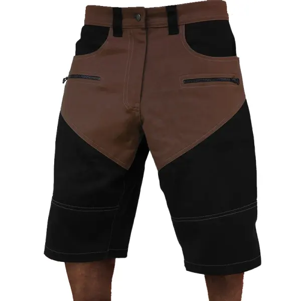 Men's Retro Zip Multi-pocket Cropped Cargo Shorts Capri Pants - Wayrates.com 