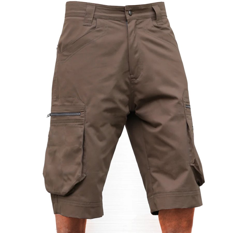 

Men's Retro Multi-pocket Cropped Cargo Shorts Capri Pants