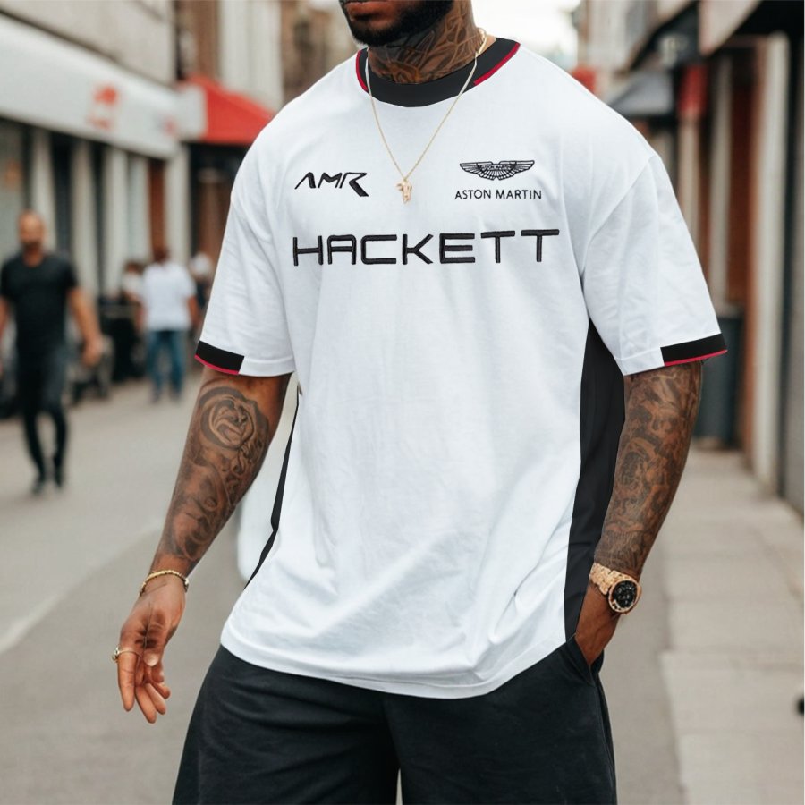 

Men's Race Car Print Summer Daily Loose Short Sleeve T-shirt