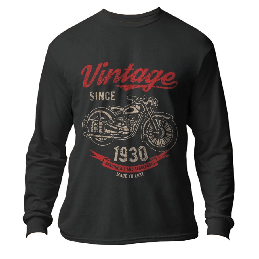 

Men's Retro Motorcycle Vintage Thin Style Graphic Long Sleeved Shirt