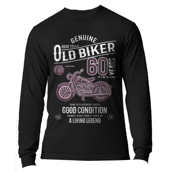 Men's Retro Motorcycle Vintage Thin Style Graphic Long Sleeved Shirt - Wayrates.com 