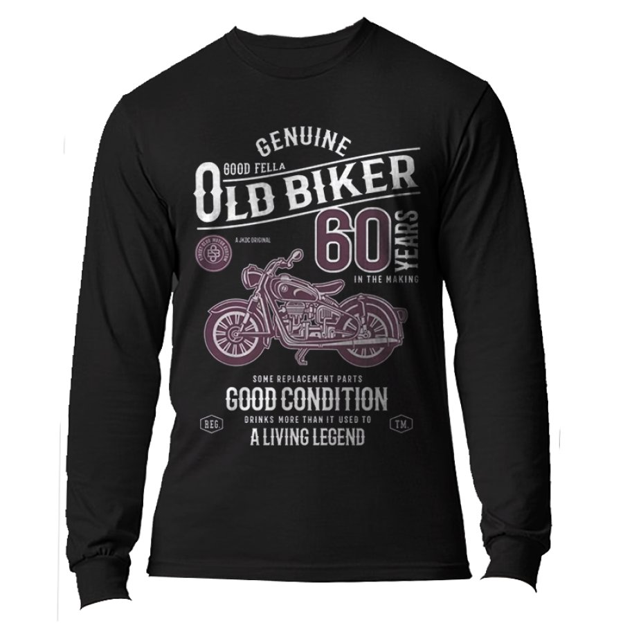 

Men's Retro Motorcycle Vintage Thin Style Graphic Long Sleeved Shirt