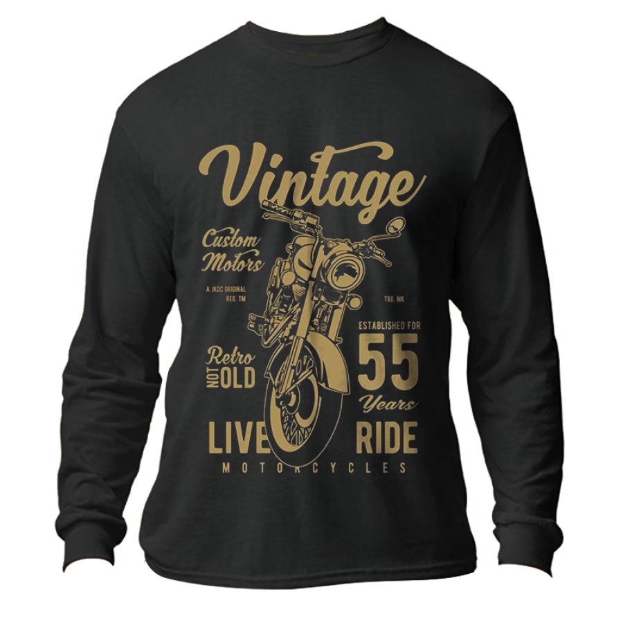 

Men's Retro Motorcycle Vintage Thin Style Graphic Long Sleeved Shirt