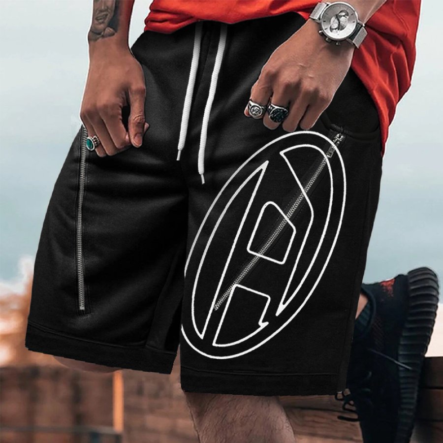 

Men Print Drawstring Waist Shorts