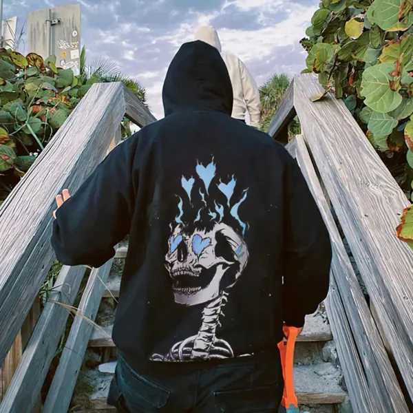 Halloween Skull Design Hoodie - Wayrates.com 