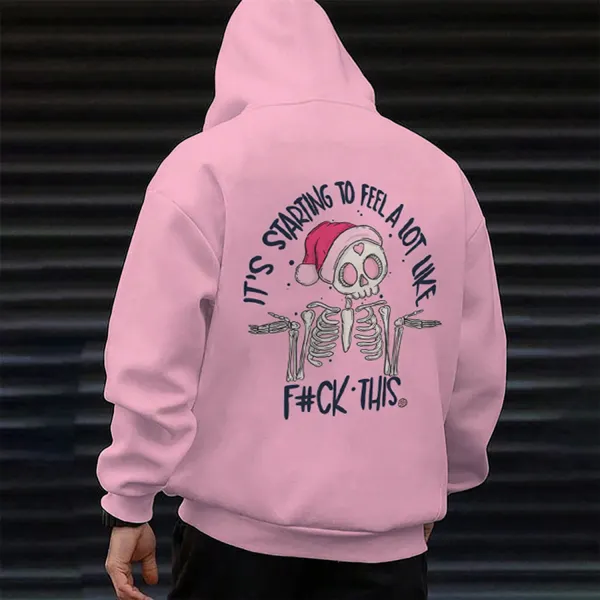 Christmas Halloween Skull Print Hoodie - Wayrates.com 