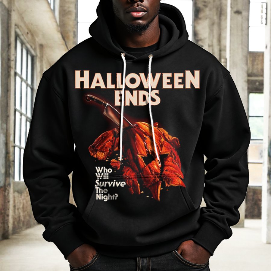 

Halloween Can't Kill The Boogeyman Men's Retro Skull Print Hoodie
