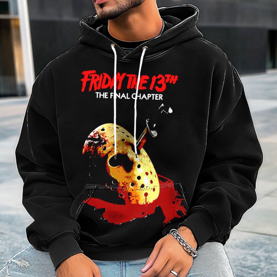 

Halloween Can't Kill The Boogeyman Men's Retro Skull Print Hoodie