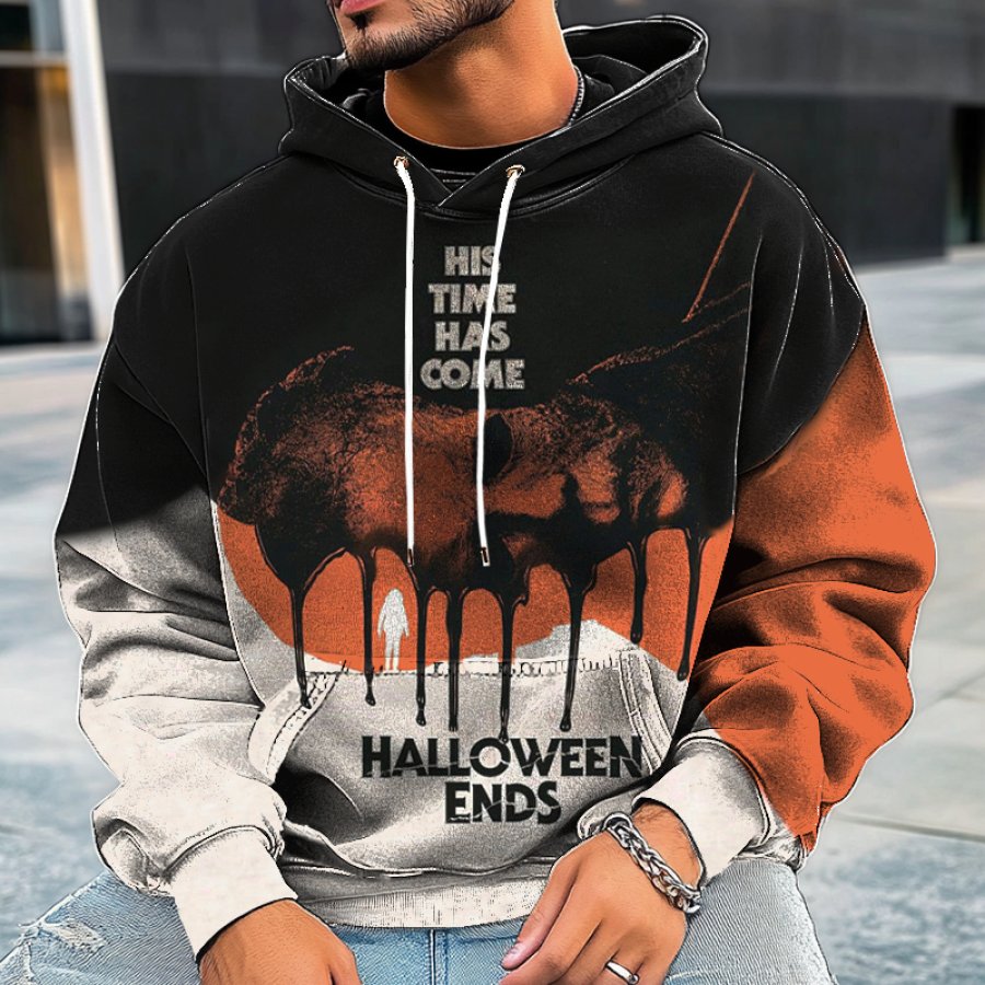 

Halloween Can't Kill The Boogeyman Men's Retro Skull Print Hoodie