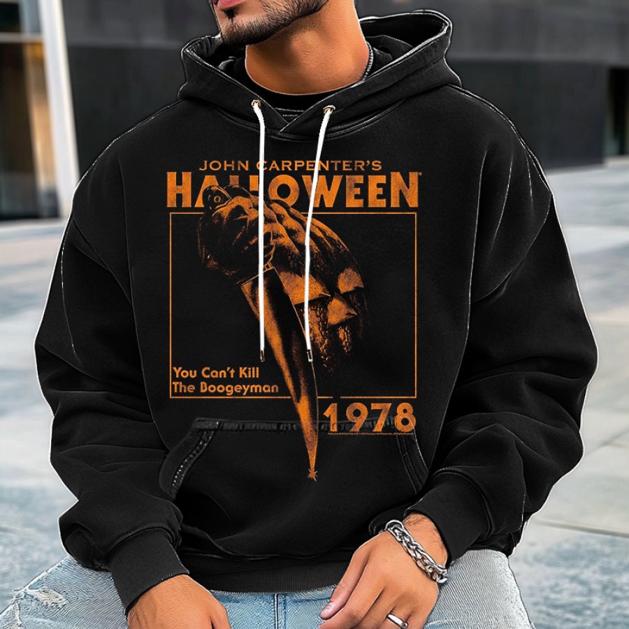 

Halloween Can't Kill The Boogeyman Men's Retro Skull Print Hoodie