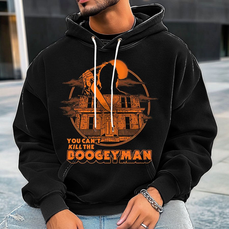 

Halloween Can't Kill The Boogeyman Men's Retro Skull Print Hoodie