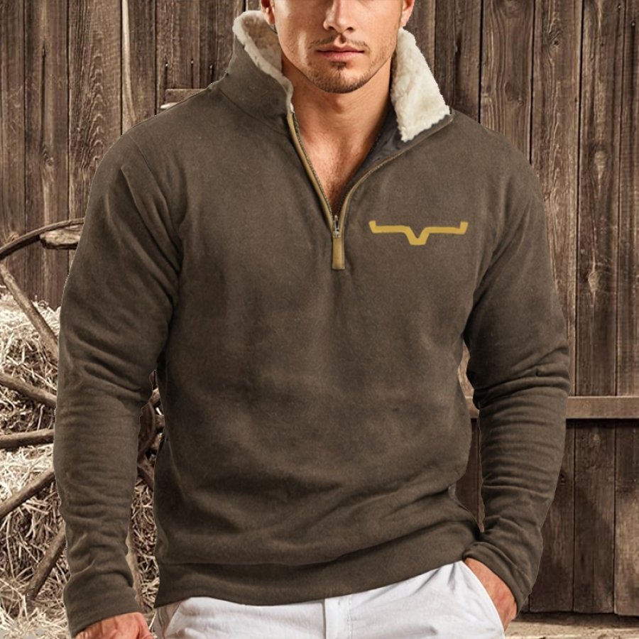 

Cowboy Men's Lapel Sweatshirt