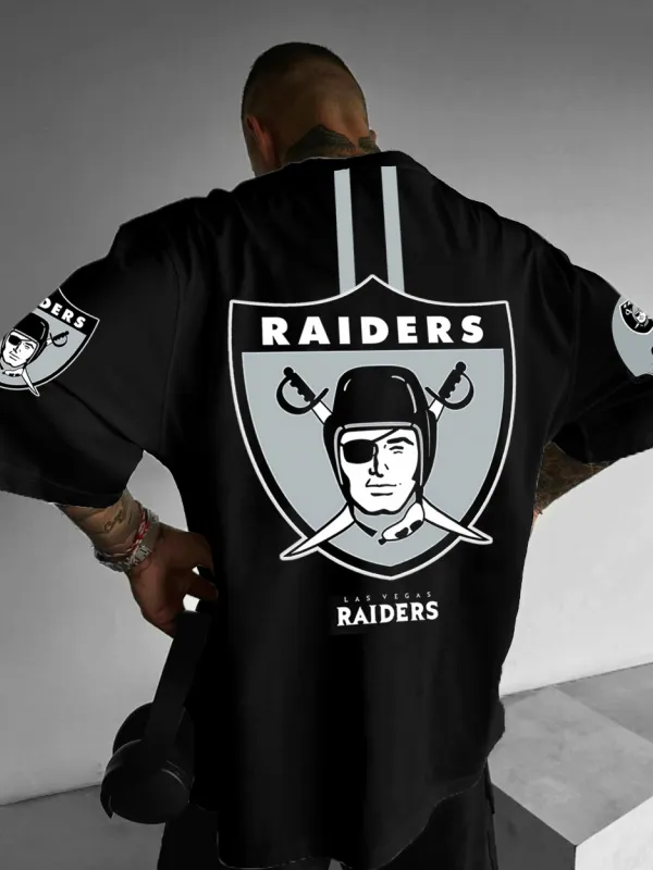 Men's Las Vegas Raiders Football Oversized T-shirt - Pragmaace.com 