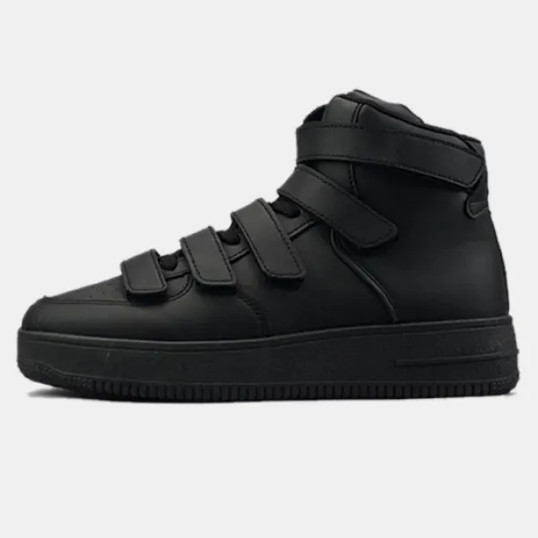 Pure Black Velcro High-top Shoes - Wayrates.com 