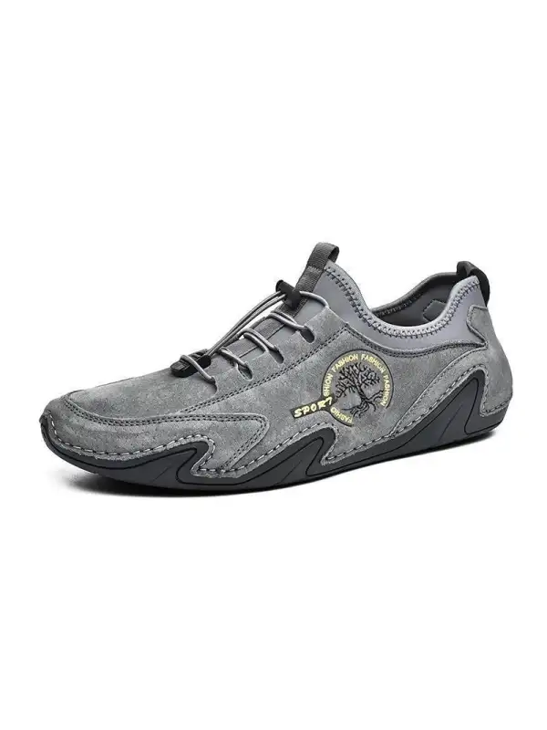 Men's Vintage Loafers Handmade Leather Shoes - Aptkoi.com 