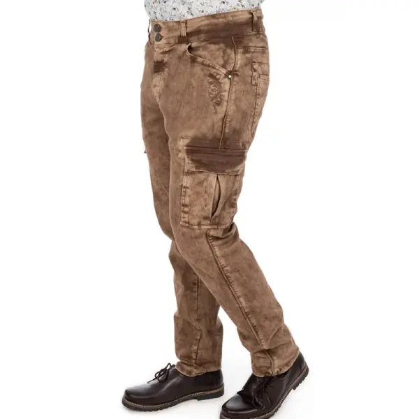 Men's Vintage Bavarian Oktoberfest Print Cargo Pants - Wayrates.com 