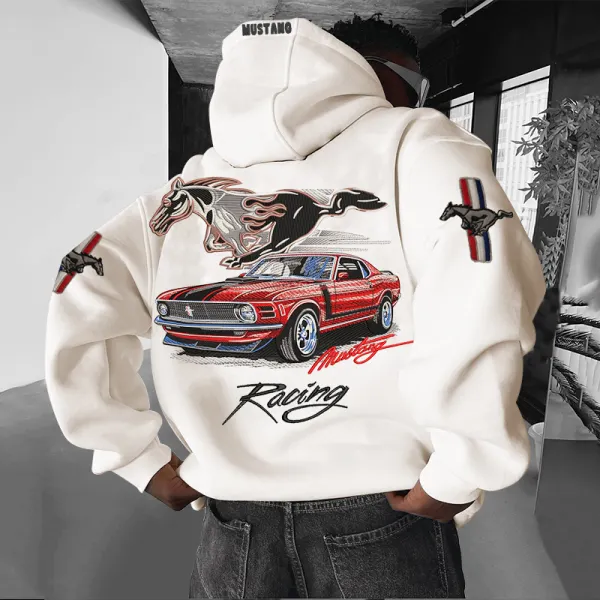 Casual Loose Racing Print Hoodie - Wayrates.com 