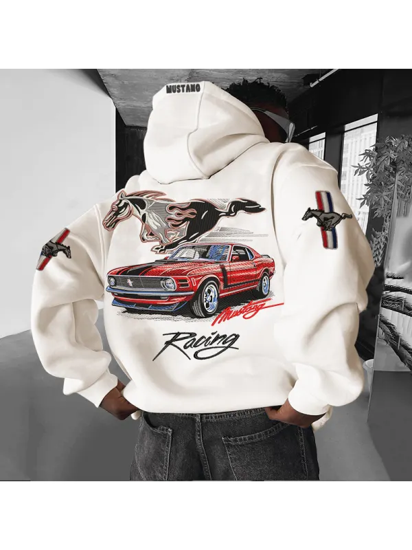 Casual Loose Racing Print Hoodie - Localziv.com 