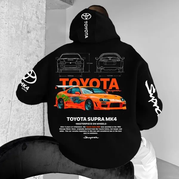 Unisex Oversized TYT Supra MK4 Sports Car Streetwear Hoodie - Wayrates.com 