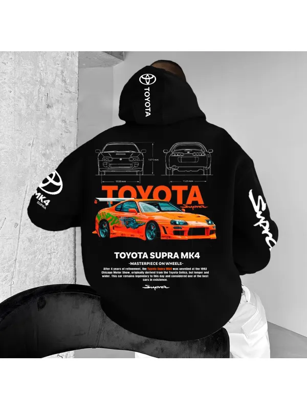 Unisex Oversized TYT Supra MK4 Sports Car Streetwear Hoodie - Aptkoi.com 