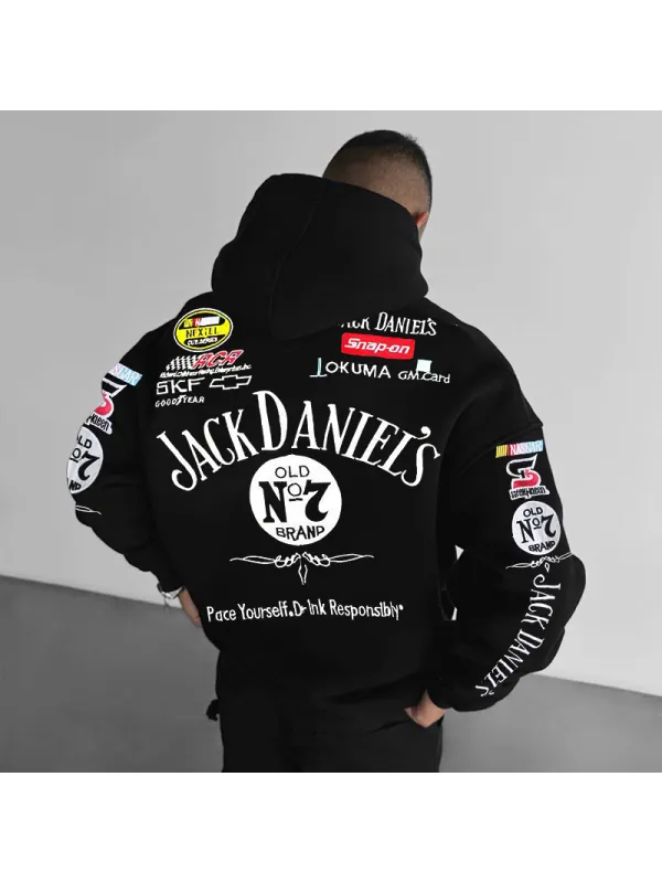 Cool Letter Print Loose Hoodie - Ootdmw.com 