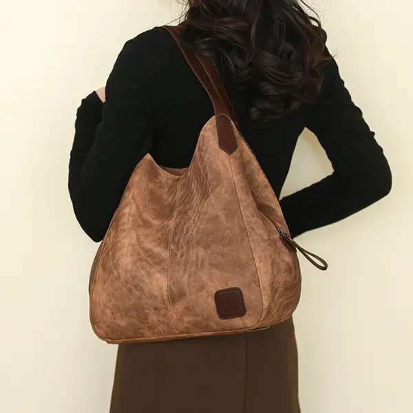 Women's Vintage Large Capacity Casual Suede Handbag - Wayrates.com 