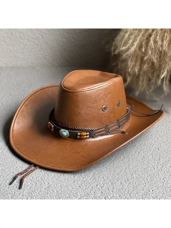 Western Cowboy Hat Outdoor Sun Protection Sun Travel Hat - Aptkoi.com 
