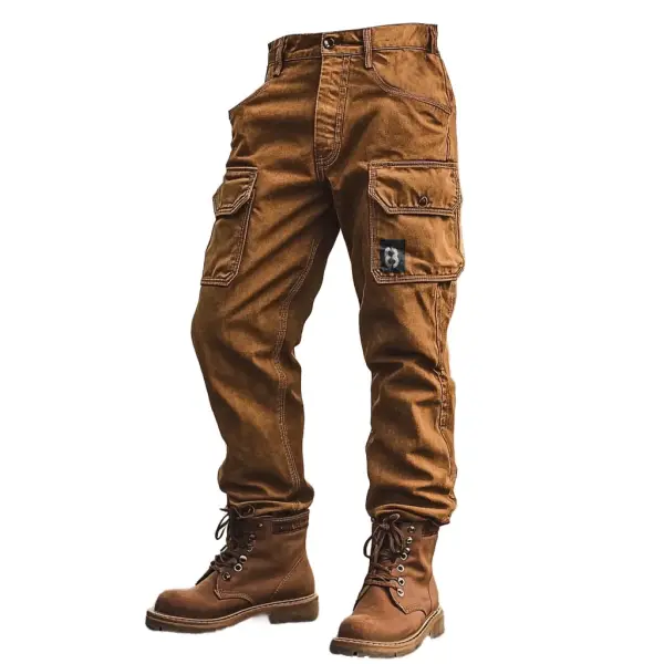 Men's Vintage Tactical Outdoor Multi-pocket Cargo Workwear Pants - Menzfolk.com 