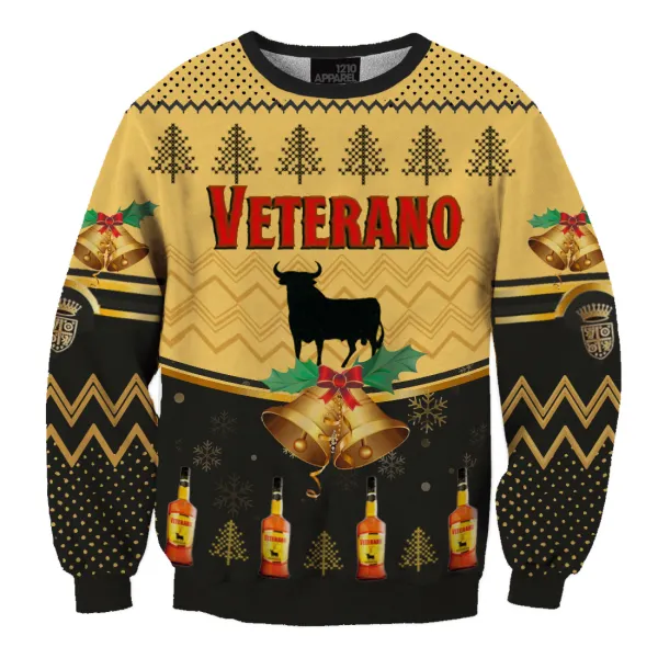 Unisexbrandy Veterano 3D Print Fun Christmas Sweatshirt - Anurvogel.com 