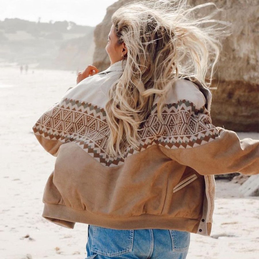 

Vintage Aztec Bomber Jacket