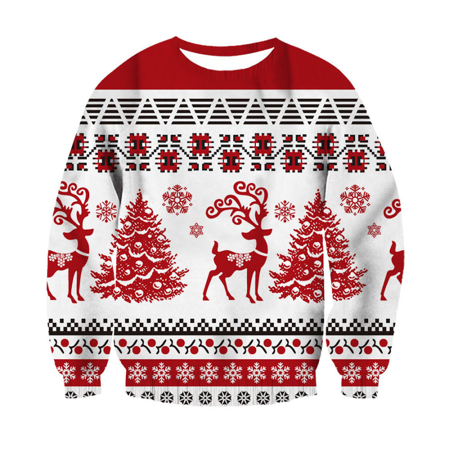 

Unisex 3D Printed Elk Christmas Sweatshirt