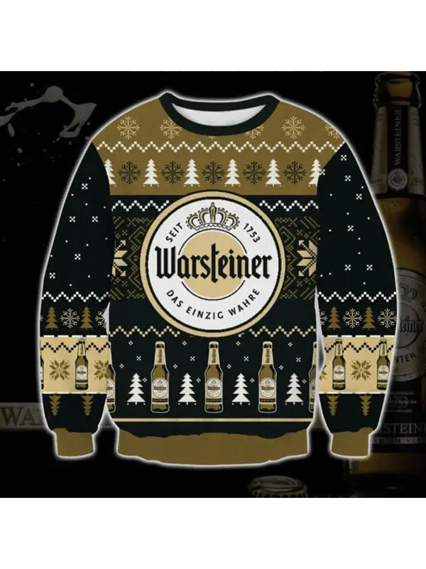 Warsteiner 3D Christmas Ugly Sweater - Aptkoi.com 