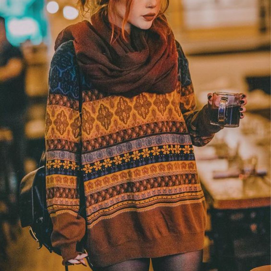 

Women's Retro Oversized Loose Sweater