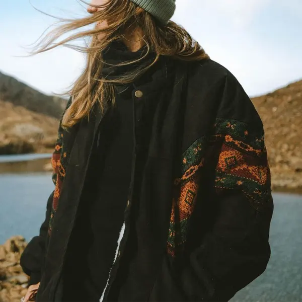 Unisex Aztec Jacket Black - Spiretime.com 