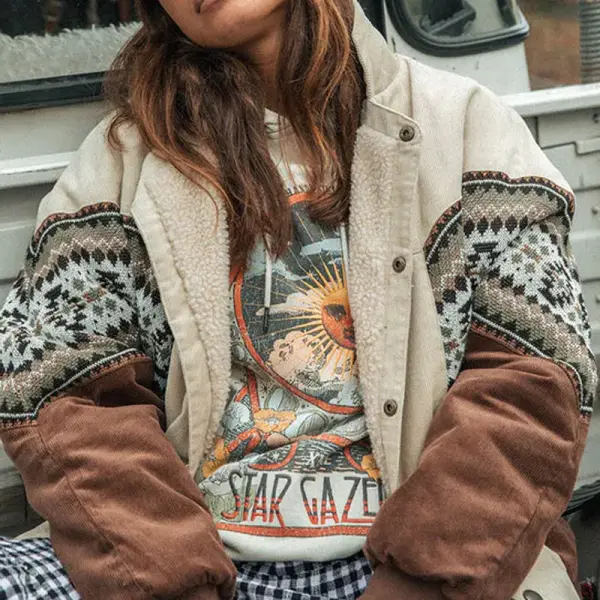 Women Vintage Winter Polar Fleece Jacket - Ootdyouth.com 