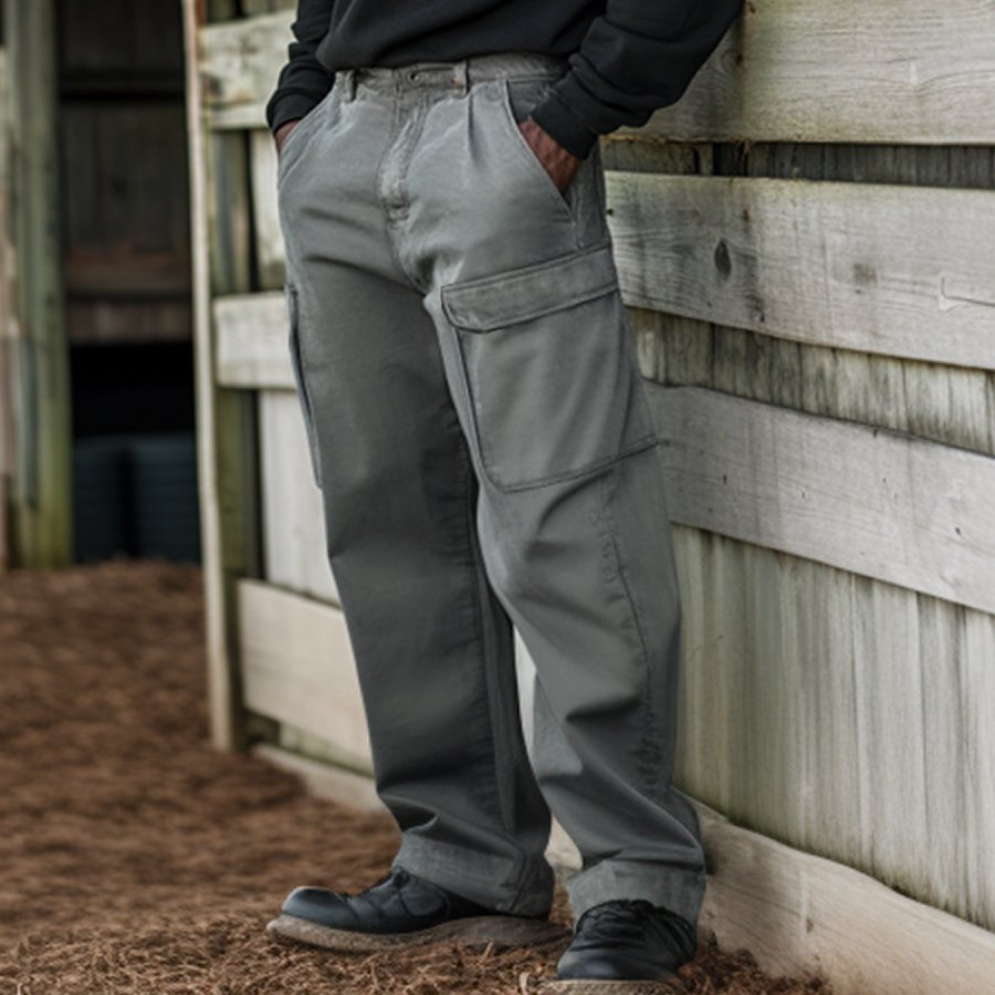 

Men's Vintage Cowboys Outdoor Western Cargo Pants Gray