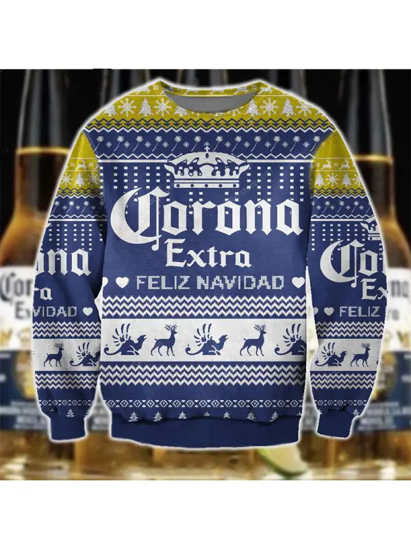CORONA Beer 3D Christmas Ugly Sweatshirt - Aptkoi.com 