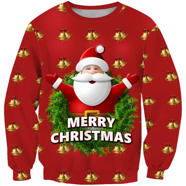 Unisex 3D Elk Print Christmas Sweatshirt - Wayrates.com 