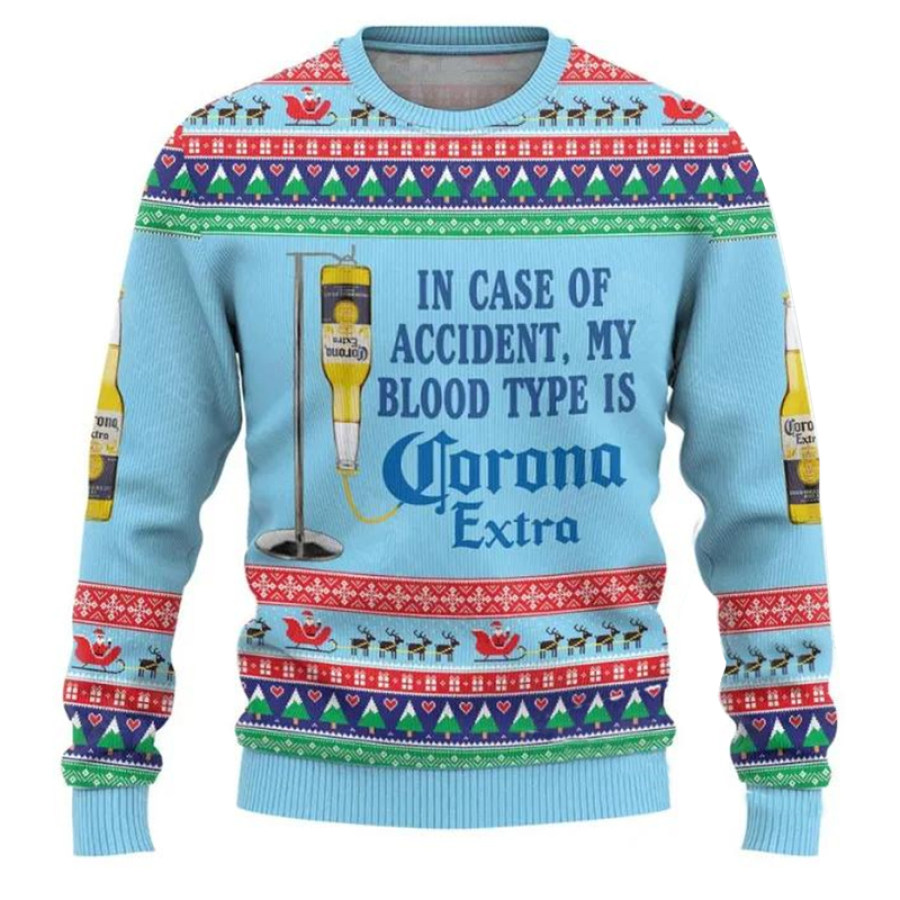 

Beer Print Merry Christmas Blue Sweatshirt