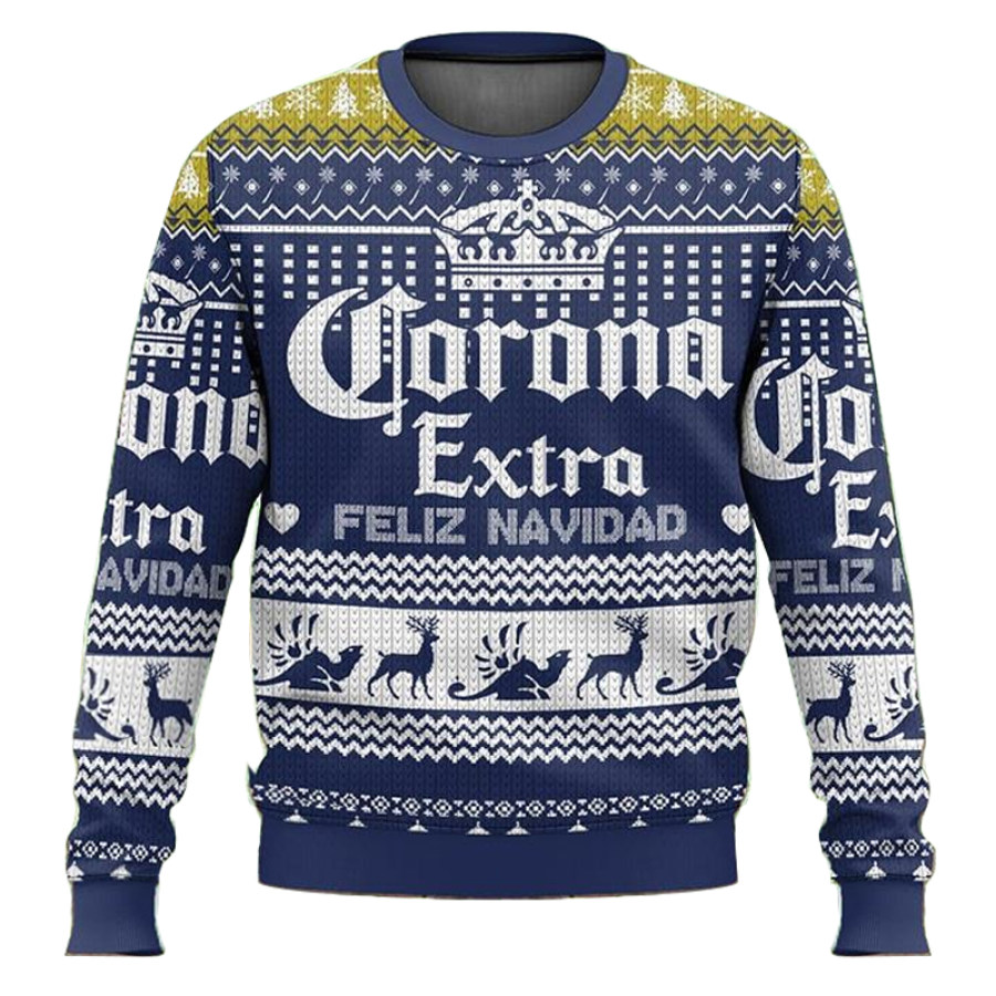 

Beer Print Merry Christmas Purplish Blue Sweatshirt