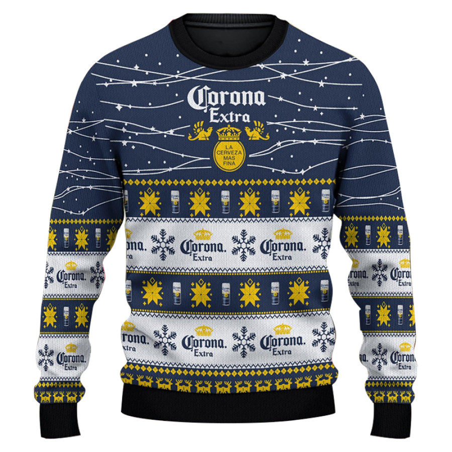 

Beer Print Merry Christmas Purplish Blue Sweatshirt