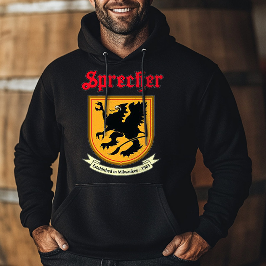 

Men's Vintage German Sprecher Brewing Beer Printed Hoodie