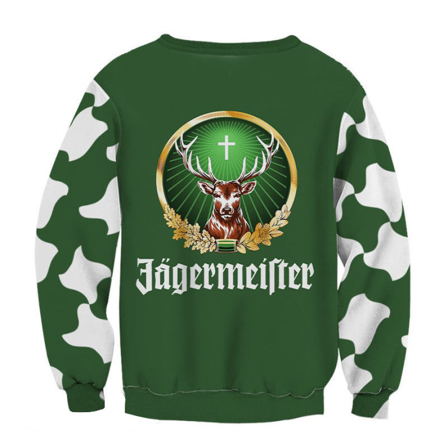 

Unisex Deer Print Crew Neck Ugly Christmas Sweatshirt