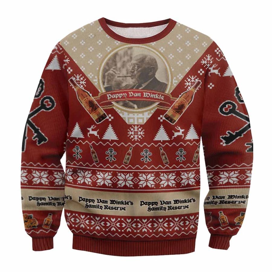

Unisex Bourbon Print Crew Neck Ugly Christmas Sweatshirt