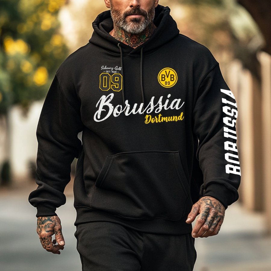 

Unisex Football Racing Print Black Oversized Hoodie